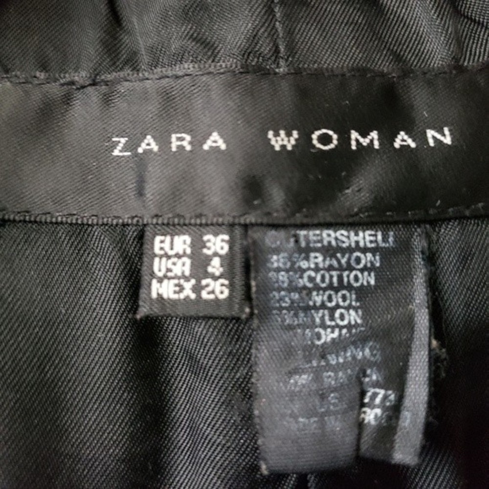 Zara Black Textured Blazer with Ribbon Tie - Picture 7 of 7